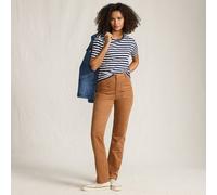 Lands' End Women's Petite Rail Cord Straight Leg Trousers, High Waisted in Light Brown | Size: 14-16 lands end Light Brown 14-16