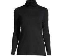 Lands' End Women's Petite Shaped Supima Long Sleeve Roll Neck in Black | Size: 8 lands end Black 8