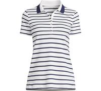 Lands' End Women's Petite Short Sleeve Supima Polo Shirt White M