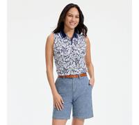 Lands' End Women's Petite Sleeveless Polo Shirt in Supima Cotton in Navy | Size: 14-16 lands end Navy 14-16