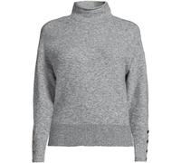 Lands' End Women's Petite Soft Touch Button Cuff Jumper in Dark Grey | Size: 10-12 lands end Dark Grey 10-12