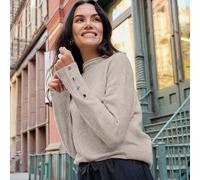 Lands' End Women's Petite Soft Touch Button Cuff Jumper in Light Tan | Size: 14-16 lands end Light Tan 14-16