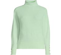 Lands' End Women's Petite Soft Touch Button Cuff Jumper in Pale Green | Size: 10-12 lands end Pale Green 10-12