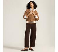 Lands' End Women's Petite Sport Knit Barrel Leg Trousers, High Waisted in Dark Brown | Size: Small lands end Dark Brown S