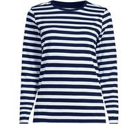 Lands' End Women's Petite Supima Long Sleeve Crew Neck T-shirt in Mid Navy | Size: 10-12 lands end Mid Navy 10-12
