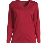 Lands' End Women's Petite Supima Long Sleeved V-neck T-shirt in Dark Red | Size: 14-16 lands end Dark Red 14-16