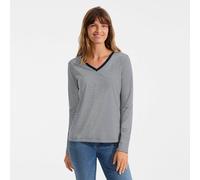 Lands' End Women's Petite Supima Long Sleeved V-neck T-shirt | Size: 10-12 lands end Multicolor 10-12