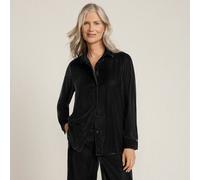 Lands' End Women's Petite Velvet Blouse in Black | Size: 10 lands end Black 10
