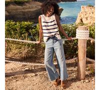 Lands' End Women's Petite Wide Leg Ankle Jeans in Light Blue | Size: 14-16 lands end Light Blue 14-16