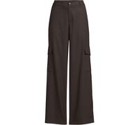 Lands' End Women's Petite Wide Leg Brushed Twill Cargo Trousers in Chocolate | Size: Small lands end Chocolate S