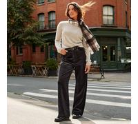 Lands' End Women's Petite Wide Leg Cord Jeans, High Waisted in Black | Size: 14-16 lands end Black 14-16