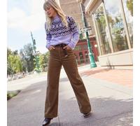 Lands' End Women's Petite Wide Leg Cord Jeans, High Waisted in Brown | Size: 16 lands end Brown 16