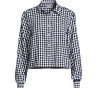 Lands' End Women's Plus Cropped Flannel Shirt in Blue | Size: 24-26 lands end Blue 24-26