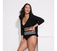 Lands' End Women's Plus High Waisted High Leg Bikini Bottom with Piping in Black | Size: 22 lands end Black 22