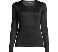 Lands' End Women's Plus Lightweight Silk Interlock Crew Neck Top in Black | Size: 20-22 lands end Black 20-22