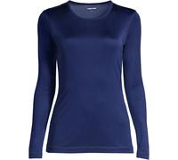 Lands' End Women's Plus Lightweight Silk Interlock Crew Neck Top in Navy | Size: 20-22 lands end Navy 20-22