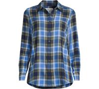 Lands' End Women's Plus Long Sleeve Flannel Boyfriend Shirt in Mid Blue | Size: 20-22 lands end Mid Blue 20-22