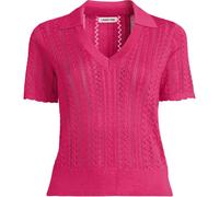 Lands' End Women's Plus Short Sleeve Cotton Pointelle Knit Polo in Raspberry | Size: 28-30 lands end Raspberry 28-30