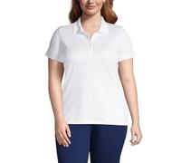 Lands' End Women's Plus Short Sleeve Supima Polo Shirt - White - Plus 2X