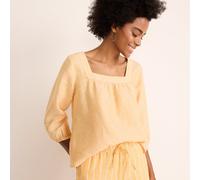 Lands' End Women's Plus Square Neck Three Quarter Sleeve Linen Top in Orange | Size: 14-16 lands end Orange 14-16