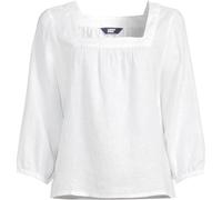 Lands' End Women's Plus Square Neck Three Quarter Sleeve Linen Top in White | Size: 20-22 lands end White 20-22