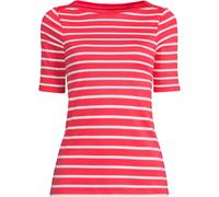 Lands' End Women's Plus Supima Cotton Boat Neck Elbow Sleeve Top in Red | Size: 24-26 lands end Red 24-26