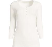 Lands' End Women's Plus Three-Quarter Sleeve Henley Top in Ivory | Size: 24-26 lands end Ivory 24-26