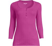 Lands' End Women's Plus Three-Quarter Sleeve Henley Top in Raspberry | Size: 20-22 lands end Raspberry 20-22
