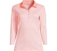 Lands' End Women's Plus Three-Quarter Sleeve Supima Cotton Polo Shirt in Coral | Size: 24-26 lands end Coral 24-26