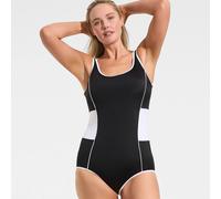 Lands' End Women's Plus Tugless Scoop Neck Colourblock Swimsuit in Black | Size: 22 lands end Black 22