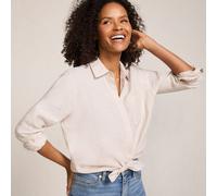 Lands' End Women's Premium Pure Linen Long Sleeve Shirt in Beige | Size: 14-16 lands end Beige 14-16