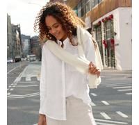 Lands' End Women's Premium Pure Linen Long Sleeve Shirt in White | Size: 16-18 lands end White 16-18