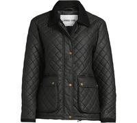 Lands' End Women's Quilted Waxed Cotton Barn Jacket in Black | Size: 14-16 lands end Black 14-16