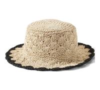 Lands' End Women's Raffia Bucket Hat With Scalloped Edge in Natural | Size: Large/XL lands end Natural L/XL