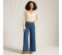 Lands' End Women's Recover Extra Wide Leg Jeans, High Waisted in Dark Blue | Size: 14-16 lands end Dark Blue 14-16