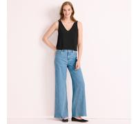 Lands' End Women's Recover Extra Wide Leg Jeans, High Waisted in Mid Blue | Size: 14-16 lands end Mid Blue 14-16