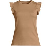 Lands' End Women's Ribbed Ruffle Sleeve Top in Light Brown | Size: 20 lands end Light Brown 20