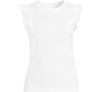 Lands' End Women's Ribbed Ruffle Sleeve Top in White | Size: 20 lands end White 20