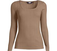 Lands' End Women's Ribbed Square Neck Top in Beige | Size: 14-16 lands end Beige 14-16