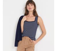 Lands' End Women's Scallop Edge Square Neck Vest Top in Dark Navy | Size: 14-16 lands end Dark Navy 14-16