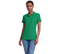 Lands' End Women's Short Sleeve Piqué Polo Shirt Green L