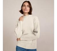 Lands' End Women's Silk Touch Polo Neck Jumper in Ivory | Size: 14-16 lands end Ivory 14-16