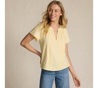 Lands' End Women's Slub Jersey Notch Neck Top in Yellow | Size: 20 lands end Yellow 20