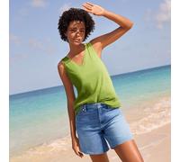 Lands' End Women's Slub Jersey Vest Top in Green | Size: 10-12 lands end Green 10-12