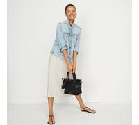 Lands' End Women's Soft Twill Tie Waist Midi Skirt in Stone | Size: 14 lands end Stone 14