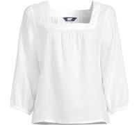 Lands' End Women's Square Neck Three Quarter Sleeve Linen Top in White | Size: 16-18 lands end White 16-18
