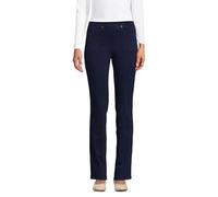 Lands' End Women's Starfish High Rise Knit Denim Straight Jeans, Dark Indigo, Large