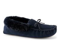 Lands' End Women's Suede Moccasin Slipper in Navy | Size: 5 lands end Navy 5