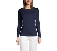 Lands' End Women's Supima Long Sleeve Crew Neck T-Shirt Blue M