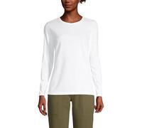 Lands' End Women's Supima Long Sleeve Crew Neck T-Shirt White L